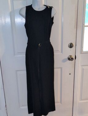 MICHAEL Michael Kors Black Sleeveless Belted Jumpsuit